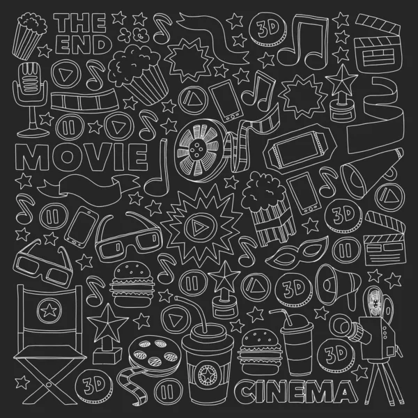 Кіно, кіно. Векторні символи та об'єкти плівки — стоковий вектор