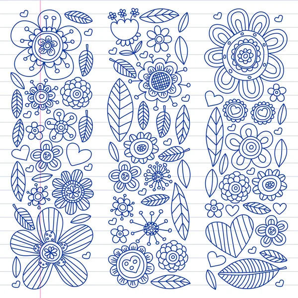 Flores patrón vectorial. Fondo para el diseño de la boda, página para colorear, libro. — Archivo Imágenes Vectoriales