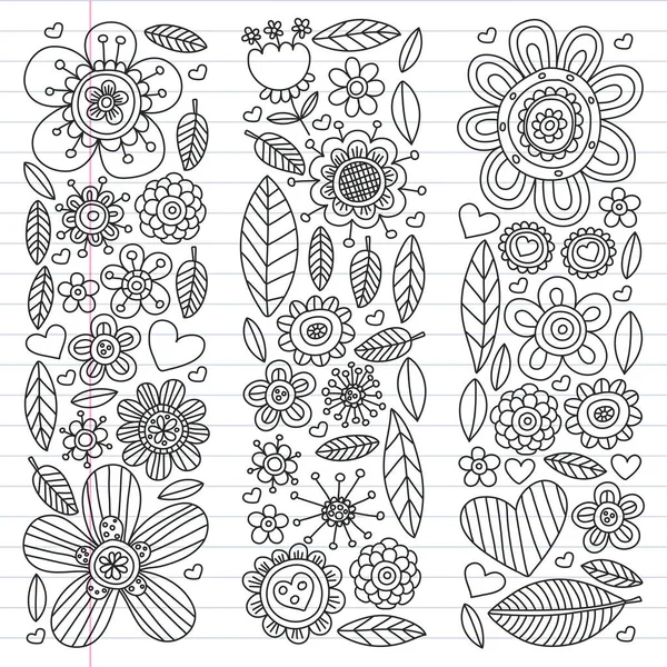 Modèle vectoriel de fleurs. Arrière-plan pour la conception de mariage, coloriage, livre. — Image vectorielle