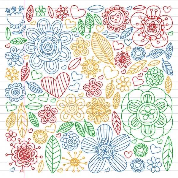 Flowers vector pattern. Background for wedding design, coloring page, book. — Stock Vector