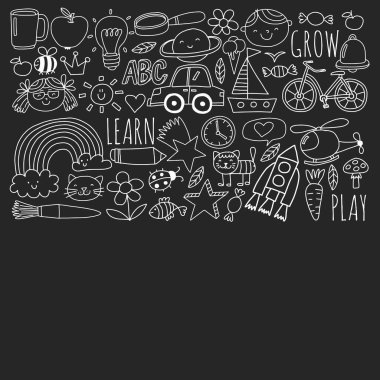 Anaokulu ve online okul eğitimi. Küçük kızlar ve erkekler için dersler.