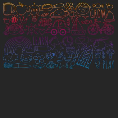 Anaokulu ve online okul eğitimi. Küçük kızlar ve erkekler için dersler.