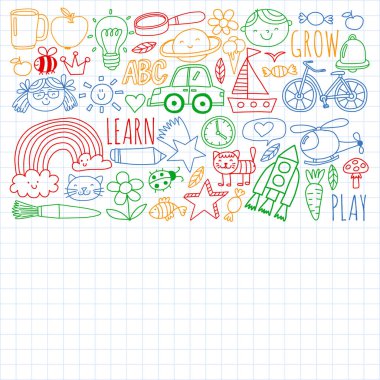 Anaokulu ve online okul eğitimi. Küçük kızlar ve erkekler için dersler.