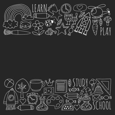 Anaokulu ve online okul eğitimi. Küçük kızlar ve erkekler için dersler.