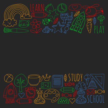 Anaokulu ve online okul eğitimi. Küçük kızlar ve erkekler için dersler.