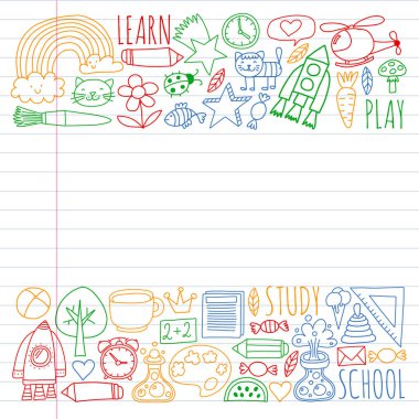 Anaokulu ve online okul eğitimi. Küçük kızlar ve erkekler için dersler.