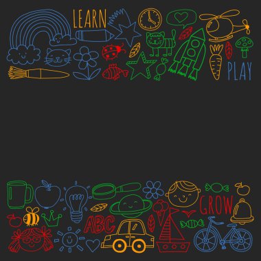 Anaokulu ve online okul eğitimi. Küçük kızlar ve erkekler için dersler.