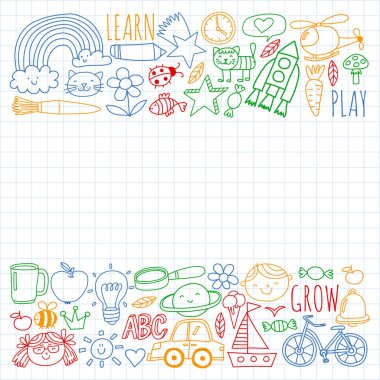 Anaokulu ve online okul eğitimi. Küçük kızlar ve erkekler için dersler.