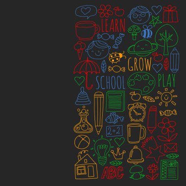 Anaokulu ve online okul eğitimi. Küçük kızlar ve erkekler için dersler.