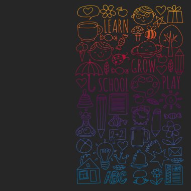 Anaokulu ve online okul eğitimi. Küçük kızlar ve erkekler için dersler.