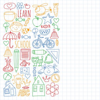 Anaokulu ve online okul eğitimi. Küçük kızlar ve erkekler için dersler.