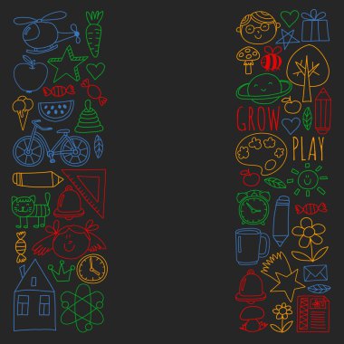 Anaokulu ve online okul eğitimi. Küçük kızlar ve erkekler için dersler.