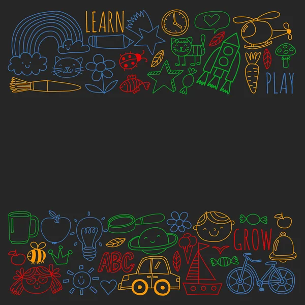 Anaokulu ve online okul eğitimi. Küçük kızlar ve erkekler için dersler.