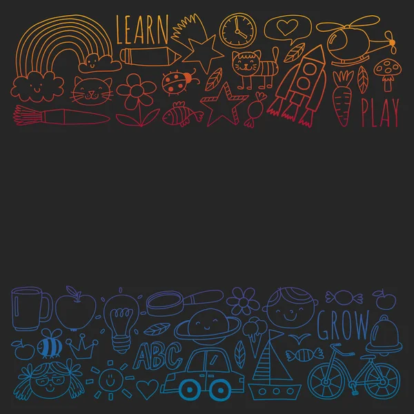 Anaokulu ve online okul eğitimi. Küçük kızlar ve erkekler için dersler.