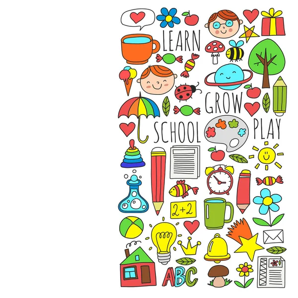 Anaokulu ve online okul eğitimi. Küçük kızlar ve erkekler için dersler.