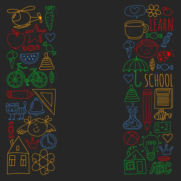 Anaokulu ve online okul eğitimi. Küçük kızlar ve erkekler için dersler.