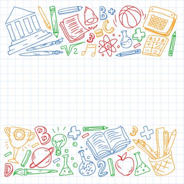 Okul gereçlerine dönelim. İnternette okul, e-öğrenme, internet eğitimi. Üniversite, üniversite.