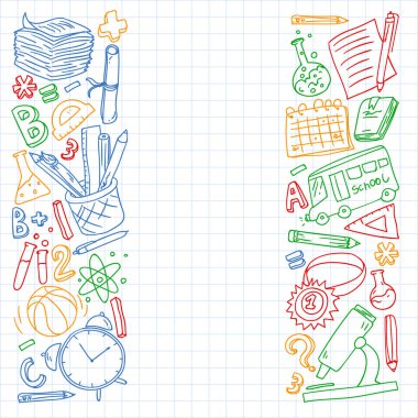 Okul gereçlerine dönelim. İnternette okul, e-öğrenme, internet eğitimi. Üniversite, üniversite.