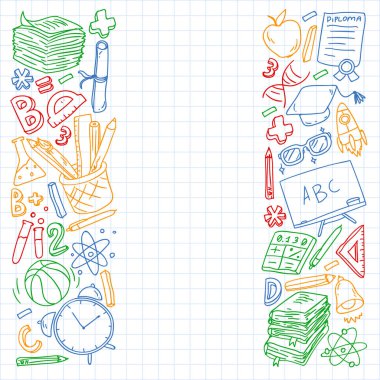 Okul gereçlerine dönelim. İnternette okul, e-öğrenme, internet eğitimi. Üniversite, üniversite.