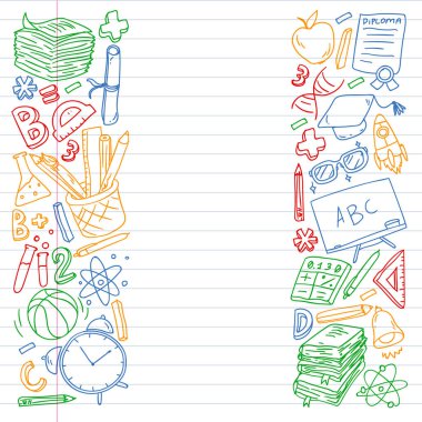 Okul gereçlerine dönelim. İnternette okul, e-öğrenme, internet eğitimi. Üniversite, üniversite.