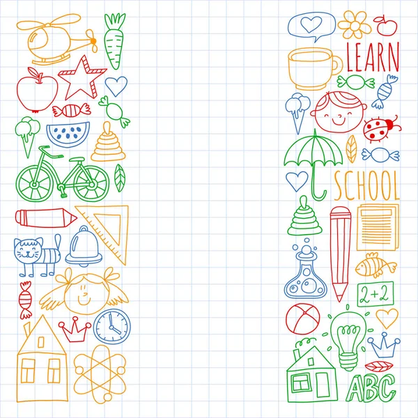 Anaokulu ve online okul eğitimi. Küçük kızlar ve erkekler için dersler.