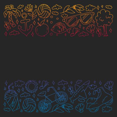 Seyahat ve turizm ikonları. Seyahat deseni