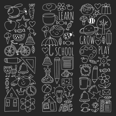 Çevrimiçi okul, internet e-öğrenimi. Anaokulu ve okul.