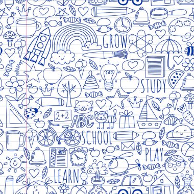 Çevrimiçi okul, internet e-öğrenimi. Anaokulu ve okul.