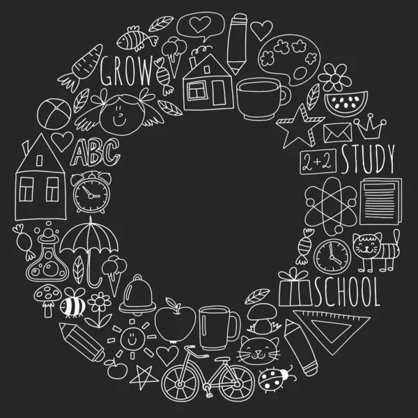 Çevrimiçi okul, internet e-öğrenimi. Anaokulu ve okul.