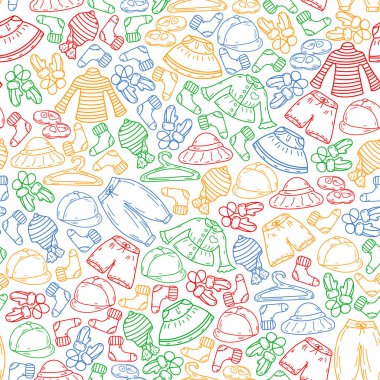 Vektör çocuk modası. Küçük kızlar ve oğlanlar için güzel elbiseler.