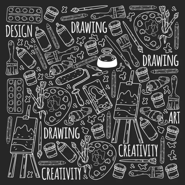 Creatividad e imaginación. Escuela de diseño. Educación en línea, internet school. — Vector de stock