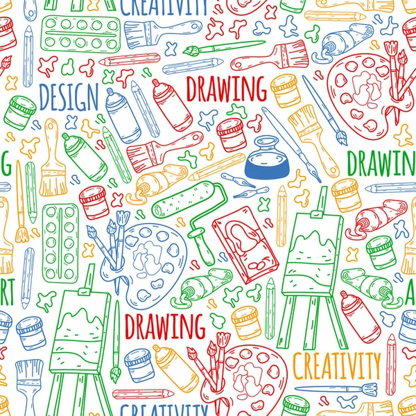 Creatividad e imaginación. Escuela de diseño. Educación en línea, internet school. — Vector de stock