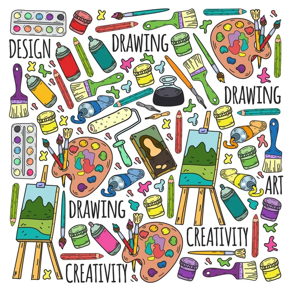 Creatividad e imaginación. Escuela de diseño. Educación en línea, internet school. — Vector de stock