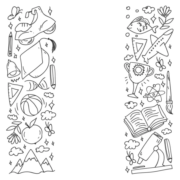 Hayal gücü ve yaratıcılık simgeleri. - Okul. Okuma, kimya, online eğitim.