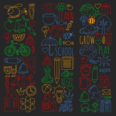 Çevrimiçi okul, internet e-öğrenimi. Anaokulu ve okul.