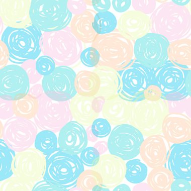 Küçük çocuklar için daireler çizen renkli bir geçmişi var. Çocukların kıyafetleri. Vektör illüstrasyonu.