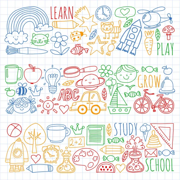 Çevrimiçi okul, internet e-öğrenimi. Anaokulu ve okul.