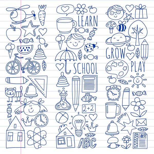 Çevrimiçi okul, internet e-öğrenimi. Anaokulu ve okul.