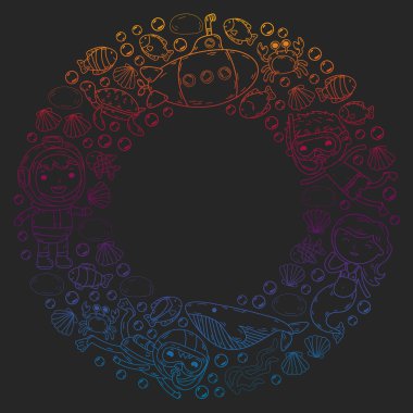 Çocuklarla dalış kalıbı. Ahtapot, balina. Korsanlar ve hazinelerle yaz macerası.