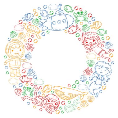 Çocuklarla dalış kalıbı. Ahtapot, balina. Korsanlar ve hazinelerle yaz macerası.