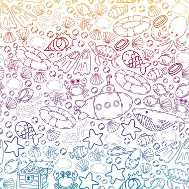 Çocuklarla dalış kalıbı. Ahtapot, balina. Korsanlar ve hazinelerle yaz macerası.