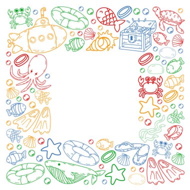 Çocuklarla dalış kalıbı. Ahtapot, balina. Korsanlar ve hazinelerle yaz macerası.