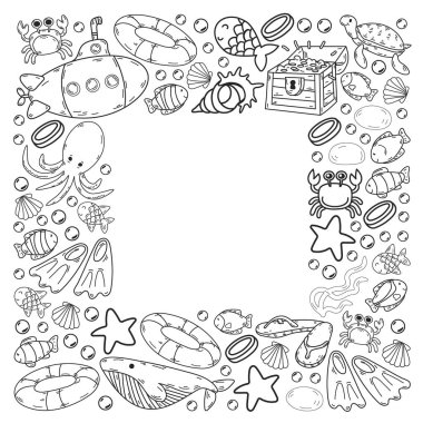 Çocuklarla dalış kalıbı. Ahtapot, balina. Korsanlar ve hazinelerle yaz macerası.