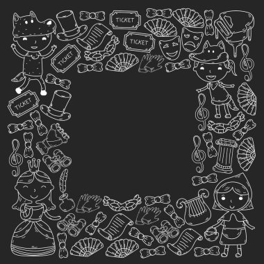 Performans, küçük çocuklarla tiyatro. Masal sahnelerindeki anaokulu çocukları. Kırmızı Başlıklı Kız 'ı oynayan genç oyuncular.