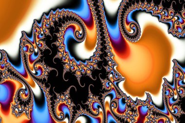 Fantezi renkli kaotik fraktal doku.