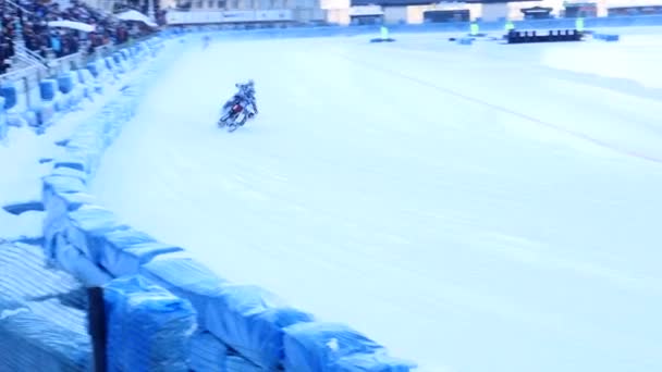 ALMATY, KAZAKHSTAN - 2 FÉVRIER 2019 : Championnat du monde Ice Speedway. Extrême — Video