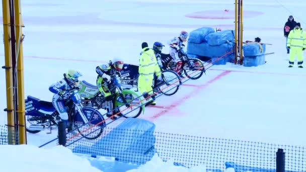Ałmaty, Kazachstan-2 lutego 2019: Mistrzostwa świata w hokeju na żużlu. Uruchomić — Wideo stockowe