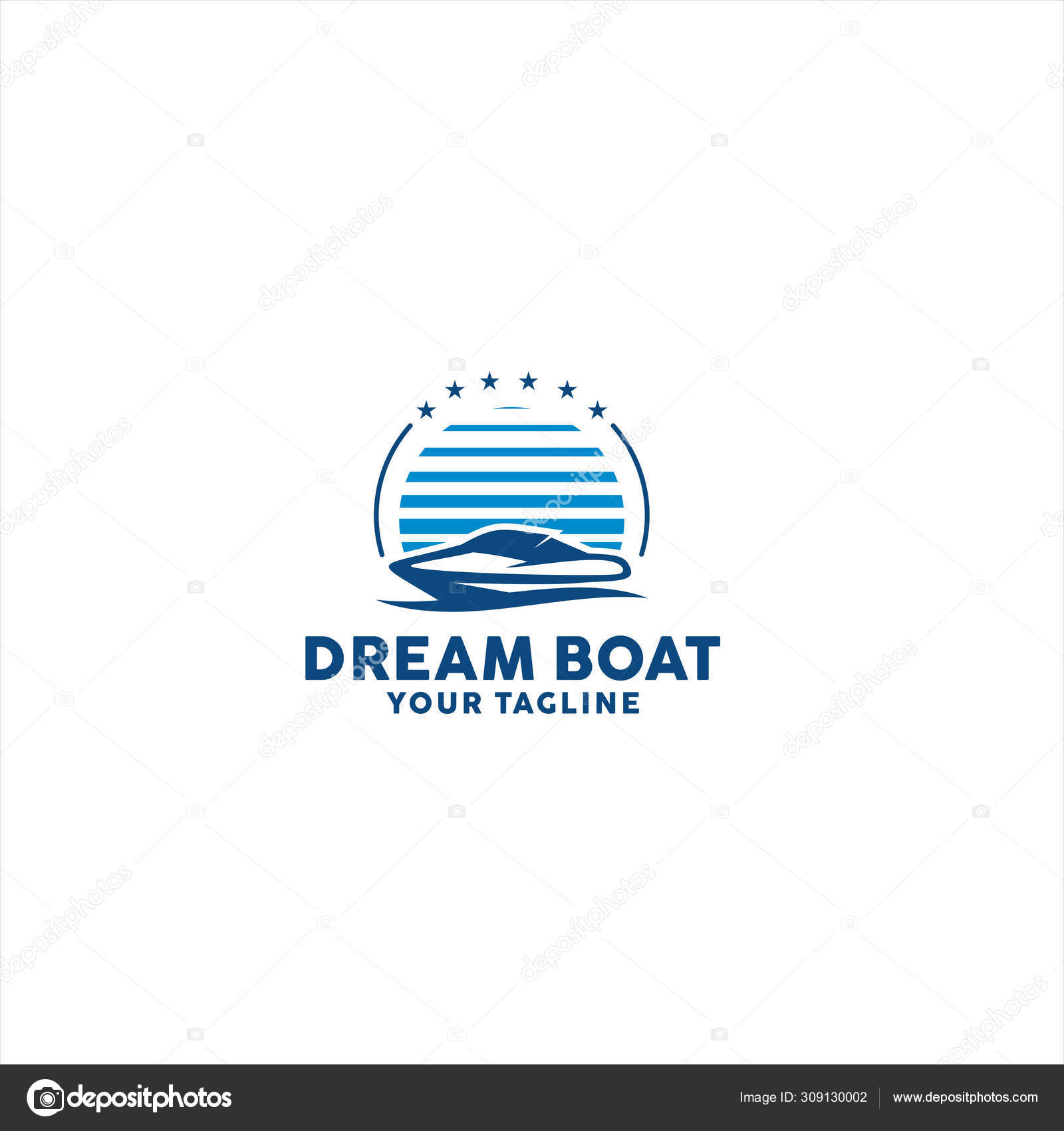 Boat Logo Design Idea Inspirasjon stockvektor © rycw #309130002, image size:1600x1700