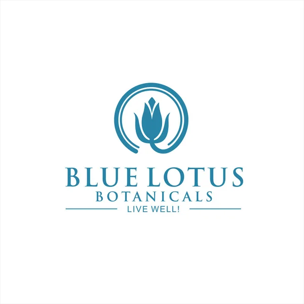 Lotus Design logotipo círculo azul —  Vetores de Stock