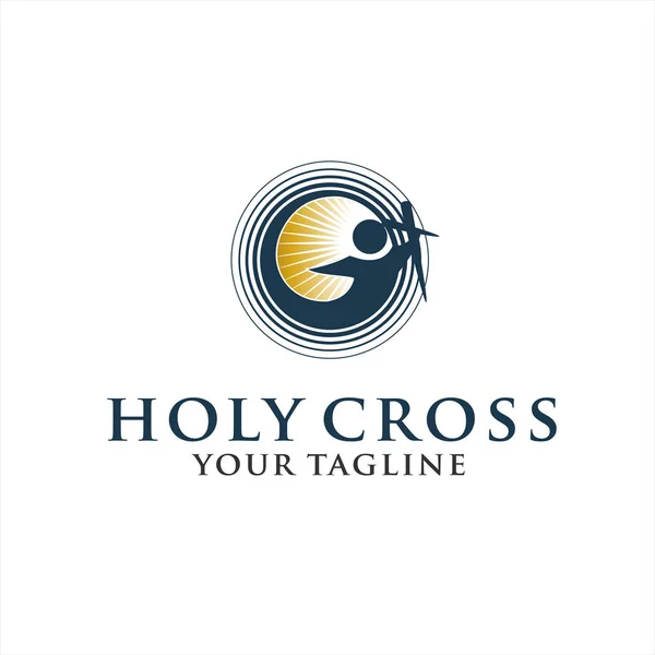 Human Cross Logo Design Idea — Stock Vector